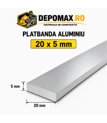 Platbanda aluminiu 20 x 5 mm, 6 metri (EN-AW 6060)
